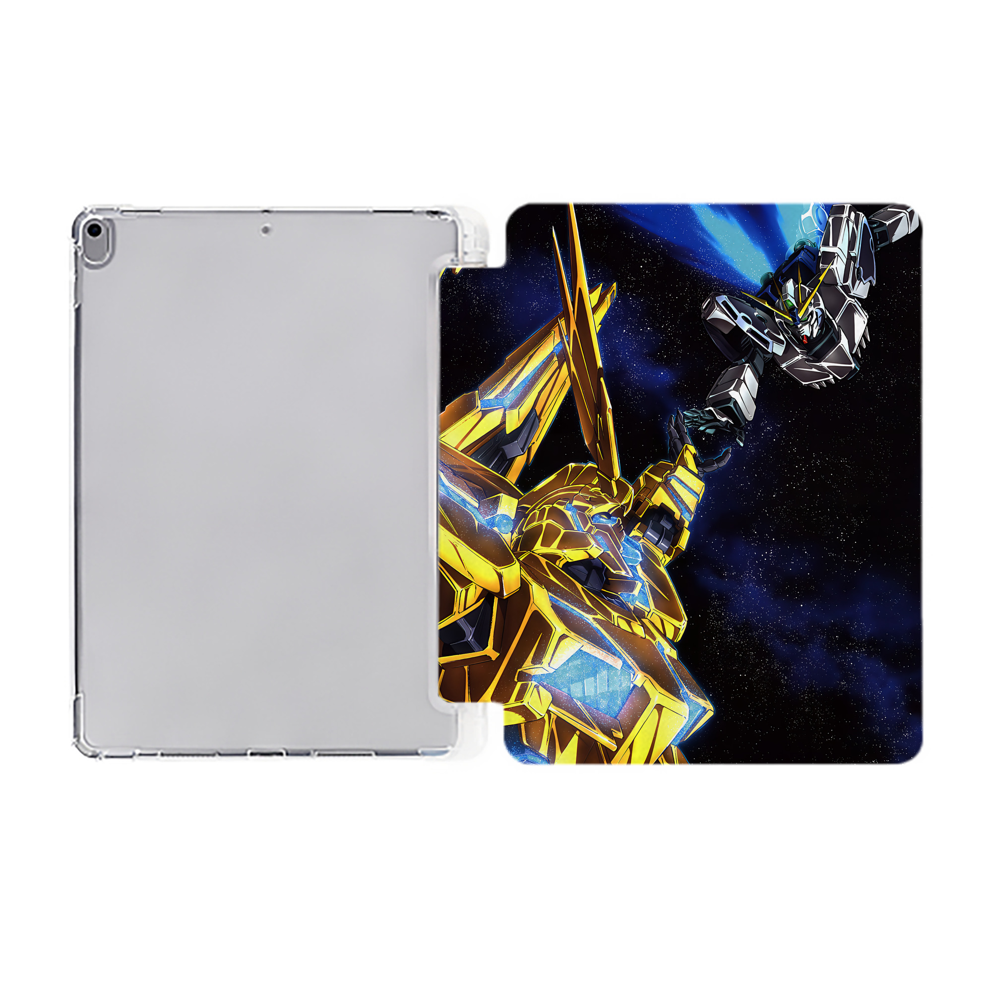 （画像用） 機動戦士ガンダム Mobile Suit Gundam IPad ケース ペン収納付き 三つ折りスタンド PUレザー×シリコン 対応機種9.5/10.5/10.9インチ